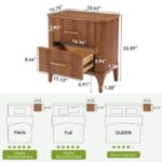 Wood Shah 2-Drawer Nightstand with Solid Wood Legs - Image 3