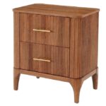Wood Shah 2-Drawer Nightstand with Solid Wood Legs - Image 6