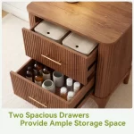 Wood Shah 2-Drawer Nightstand with Solid Wood Legs - Image 8
