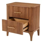 Wood Shah 2-Drawer Nightstand with Solid Wood Legs - Image 5