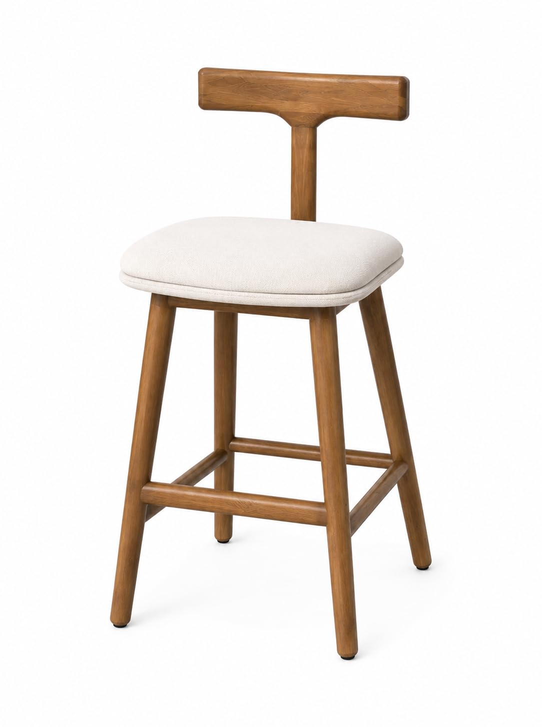 51tm9l-rk9L._SL1453_ Wood Shah Teak Wood T-Back Bar Stool with Cushioned Seat - Image 1