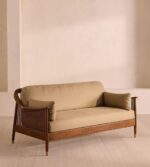 Wood Shah Solid Teak Wood Cane 3-Seater Sofa with Chaise - Image 6