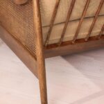 Wood Shah Solid Teak Wood Cane 3-Seater Sofa with Chaise