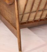 Wood Shah Solid Teak Wood Cane 3-Seater Sofa with Chaise - Image 2