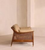 Wood Shah Solid Teak Wood Cane 3-Seater Sofa with Chaise - Image 5