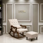 Wood Shah Teak Wood Recliner Rocking Chair with Footrest - Image 2