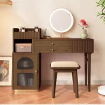 Wood Shah Vanity Set Makeup Table with 3 Drawers – Wooden Dressing Table - Image 11