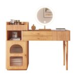 Wood Shah Vanity Set Makeup Table with 3 Drawers – Wooden Dressing Table - Image 3