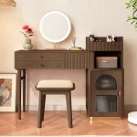 Wood Shah Vanity Set Makeup Table with 3 Drawers – Wooden Dressing Table - Image 10