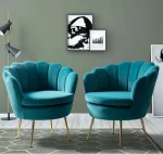 Wood Shah Hendrix 30" Wide Velvet Barrel Chair – Set of 2 - Image 3