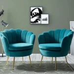 Wood Shah Hendrix 30" Wide Velvet Barrel Chair – Set of 2