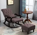 Wood Shah Teak Wood Recliner Rocking Chair with Footrest - Image 4