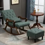 Wood Shah Teak Wood Recliner Rocking Chair with Footrest