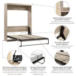 Wood Shah Jiaang Queen Murphy Bed for Multipurpose Rooms - Image 7