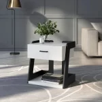 Wood Shah Zykus Modern 1-Drawer Bedside Table - Image 2