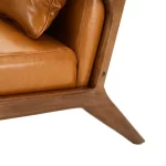 Wood Shah Pikker Mid-Century Modern PU Leather Accent Chair with Pillow - Image 10