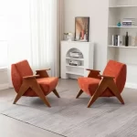 Wood Shah Hengron Stylish Armchair with Wooden Teak Legs