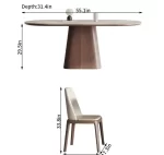Wood Shah 6-Seater Modern Marble Dining Table Set - Image 6