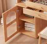 Wood Shah Denesha Wooden Vanity Dressing Table with Mirror & Stool - Image 4