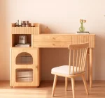 Wood Shah Denesha Wooden Vanity Dressing Table with Mirror & Stool - Image 5