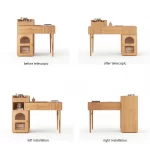 Wood Shah Denesha Wooden Vanity Dressing Table with Mirror & Stool - Image 7