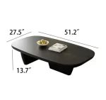 Wood Shah 51" Modern Minimalist Solid Wood Coffee Table - Image 4