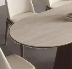 Wood Shah 6-Seater Modern Marble Dining Table Set - Image 3